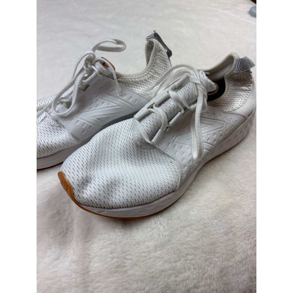New Balance Fresh Foam Cruzv2 Nubuck White Tan Running Shoes WCRZRMWS Womens 12
